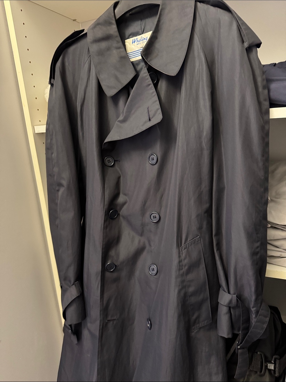 Windsor Black Double-Breasted Trench Coat